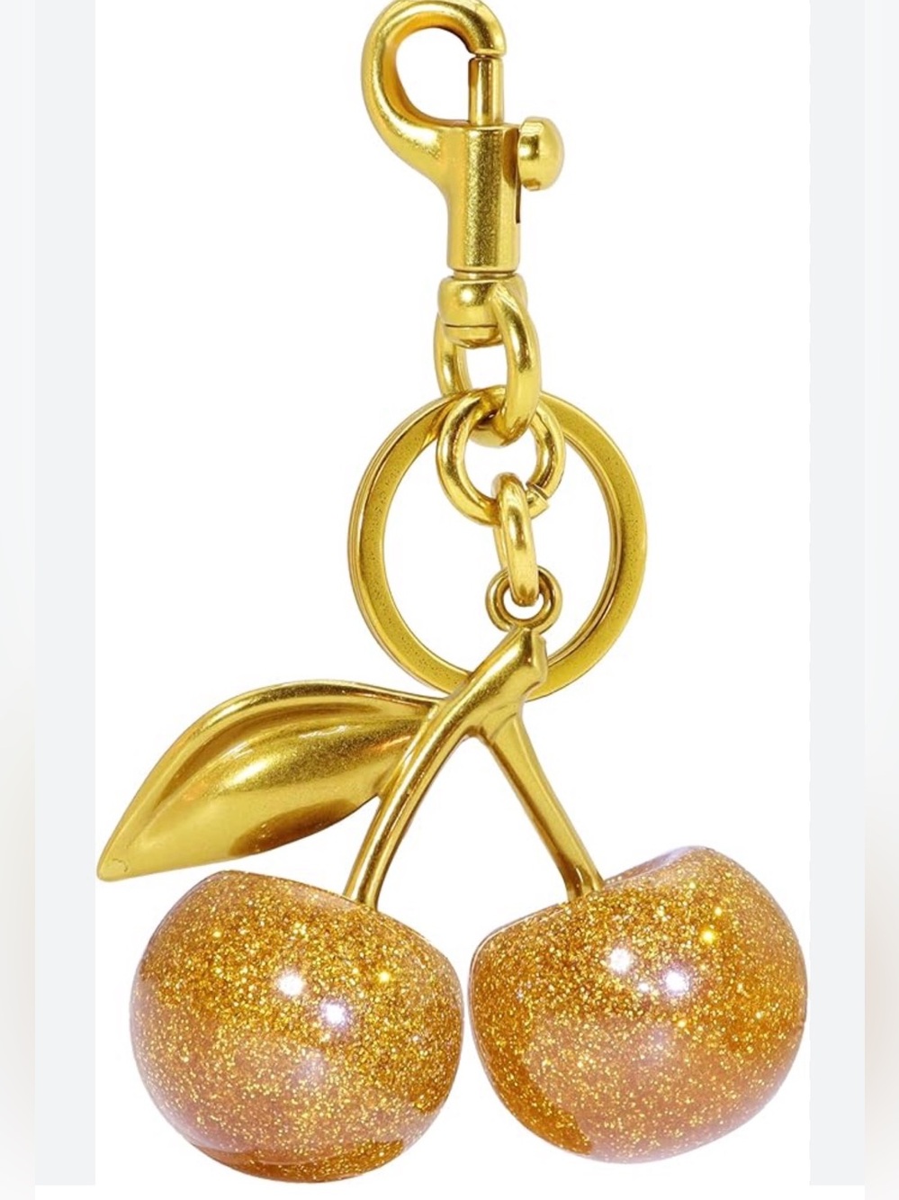 Gold Cherry Keychain Charm - Women Accessories unbranded